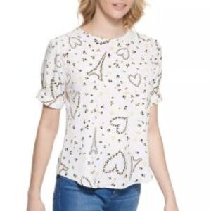 Karl Lagerfeld White and Black Printed Blouse